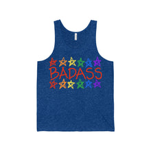 BADASS with rainbow stars - Unisex Jersey Tank
