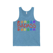 BADASS with rainbow stars - Unisex Jersey Tank