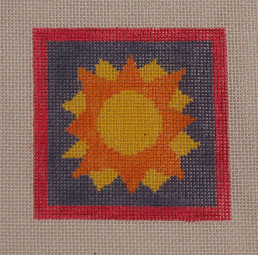 3x3-010 Orange and yellow sun