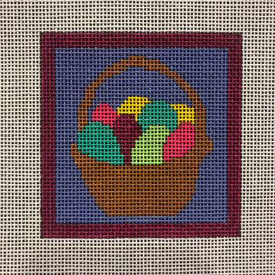3x3-015 Basket of Easter eggs