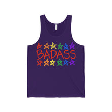 BADASS with rainbow stars - Unisex Jersey Tank