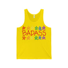 BADASS with rainbow stars - Unisex Jersey Tank