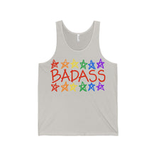 BADASS with rainbow stars - Unisex Jersey Tank