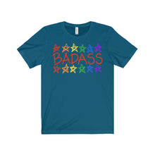 BADASS with rainbow stars - Unisex Jersey Short Sleeve Tee