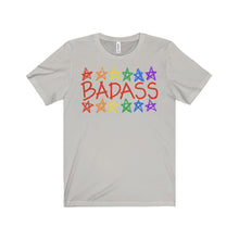 BADASS with rainbow stars - Unisex Jersey Short Sleeve Tee