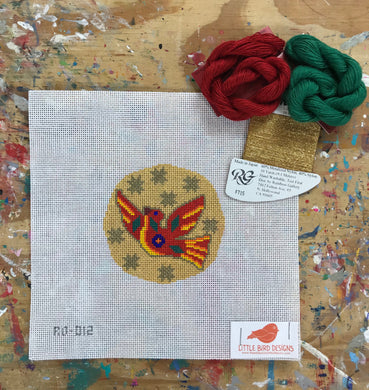 RO-012 Mexican red bird with gold stars