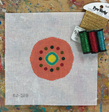 RO-028 Mid-century modern coral with circles