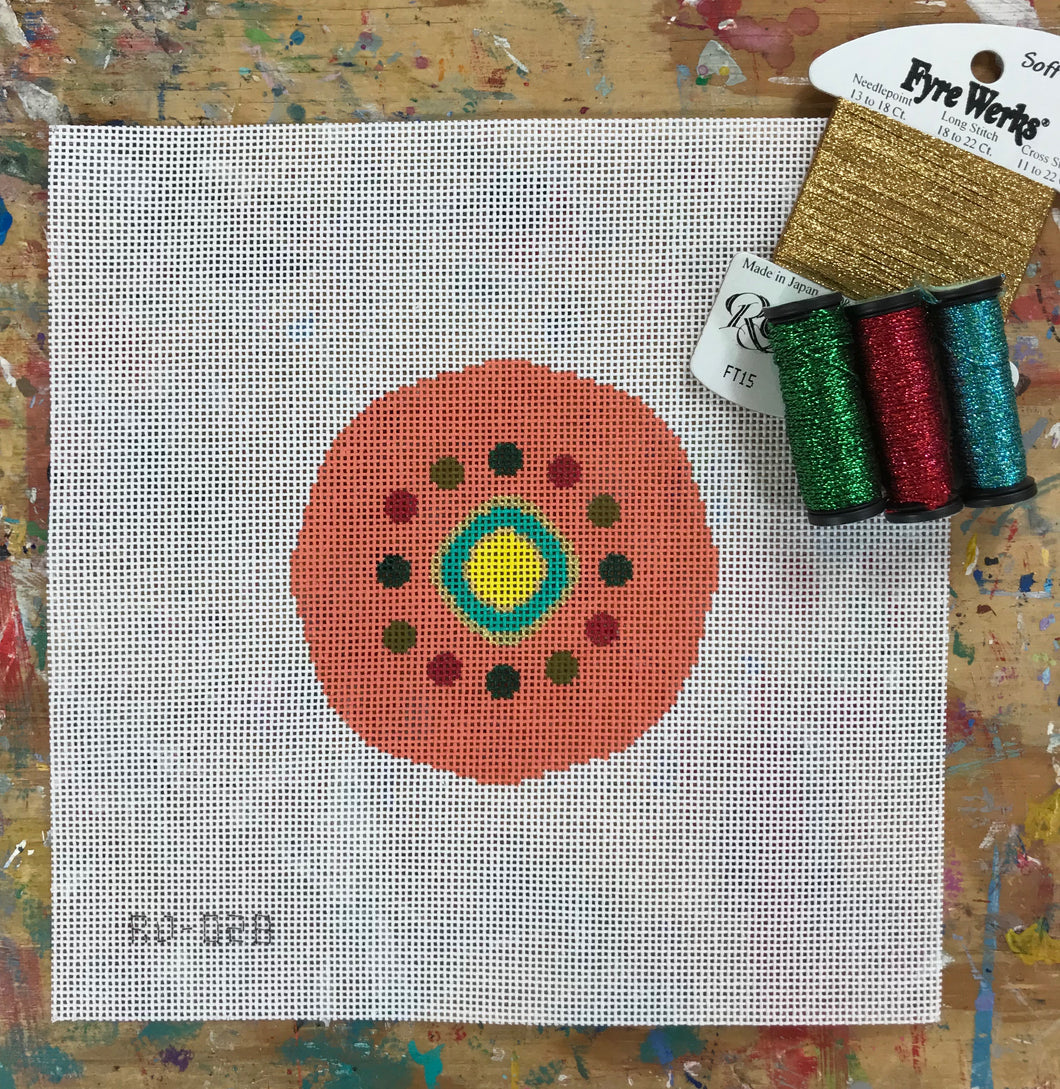 RO-028 Mid-century modern coral with circles