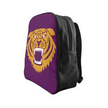 Wildcat with Dark Magenta Background - Leather Backpack