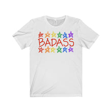BADASS with rainbow stars - Unisex Jersey Short Sleeve Tee