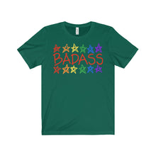 BADASS with rainbow stars - Unisex Jersey Short Sleeve Tee