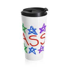 BADASS with rainbow stars - Stainless Steel Travel Mug