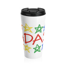 BADASS with rainbow stars - Stainless Steel Travel Mug