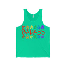 BADASS with rainbow stars - Unisex Jersey Tank