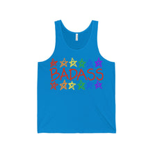 BADASS with rainbow stars - Unisex Jersey Tank