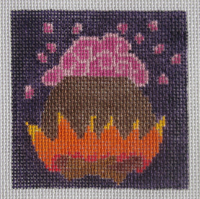 3x3-002 Cauldron with Pink Bubbles
