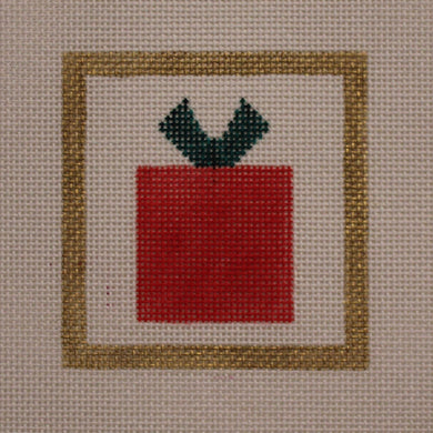 3x3-009 Red Christmas present