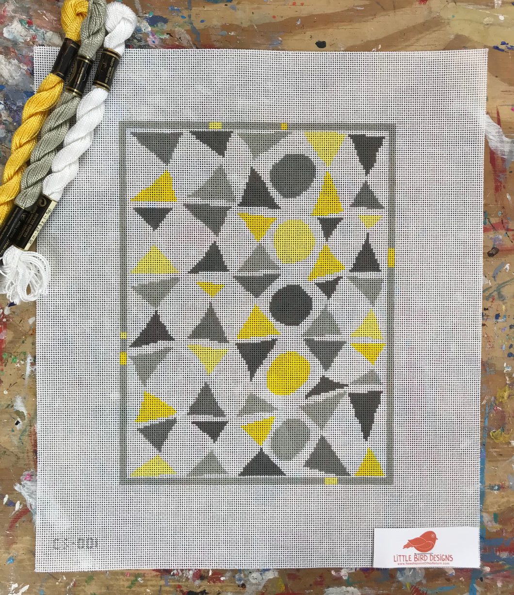 CS-001 Gray and yellow triangles and circles