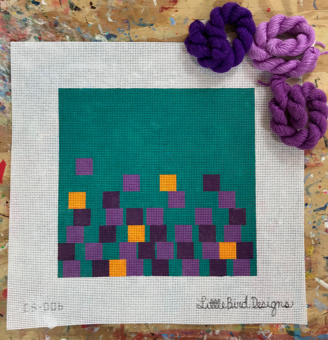 CS-006 Violet and yellow squares on teal background