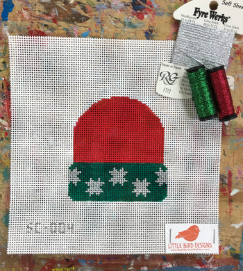 SC-004 Red with silver stars stocking cap