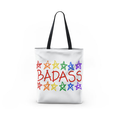 BADASS with rainbow stars - Tote Bag